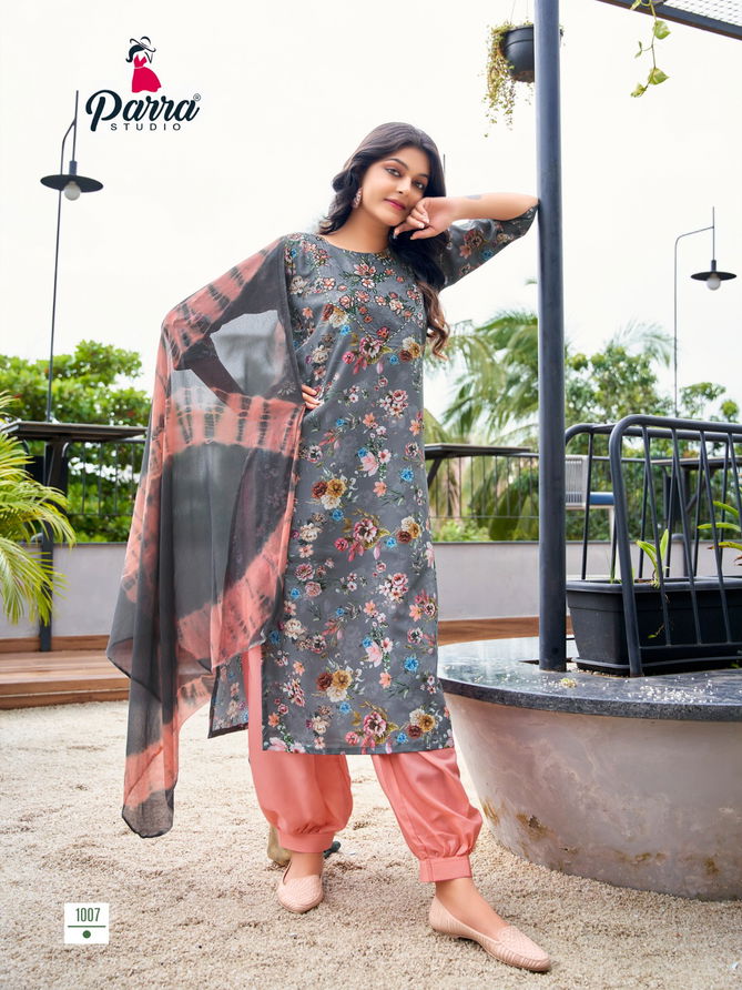 Parra Sofiya Vol 1 Designer Muslin Printed Kurti With Bottom Dupatta
